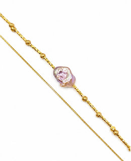 Double-Layer Keshi Bracelet