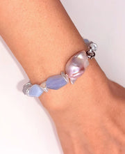 Blue Lace Agate Baroque Bracelet