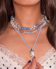 White Triangle Crystal Baroque Necklace