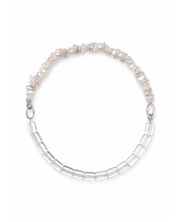 White Triangle Crystal Baroque Necklace
