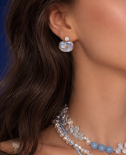 Bold Iridescent Baroque Pearl Stud Earrings