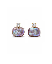 Bold Iridescent Baroque Pearl Stud Earrings